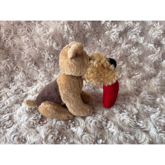 Vintage Russ Plush 4.5” Puppy Dog Schnauzer Holding Heart - Picture 4 of 7